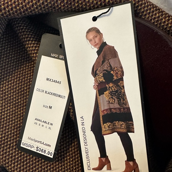 MAXSPORT Sweater/La Cardigan/ color Blac red gold red - Picture 9 of 9